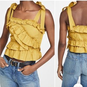 ULLA JOHNSON Cleo Top, Color Tobacco, Size 0